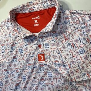 Bogey Bros Polo Shirt Mens XL 'MERICA Red White Blue‎ USA Golf Freedom Football